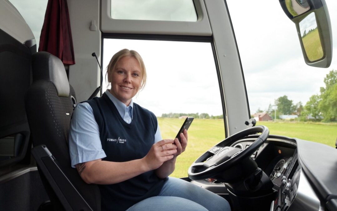 Busschaufför, en man med glatt humör
